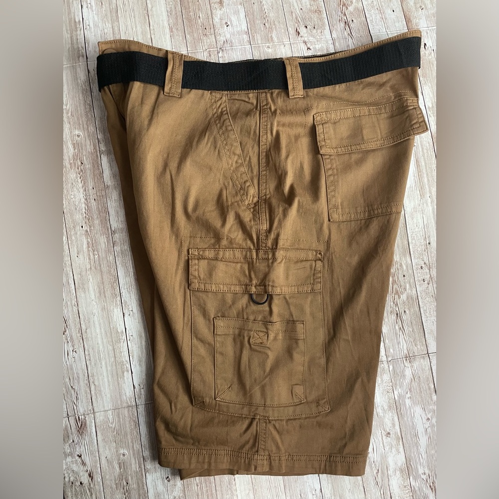 Modern Culture Men's Cargo Shorts with Belt 36W Dark Khaki - Picture 3 of 16